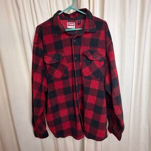 Wrangler men’s fleece plaid button front shirt size 2XL